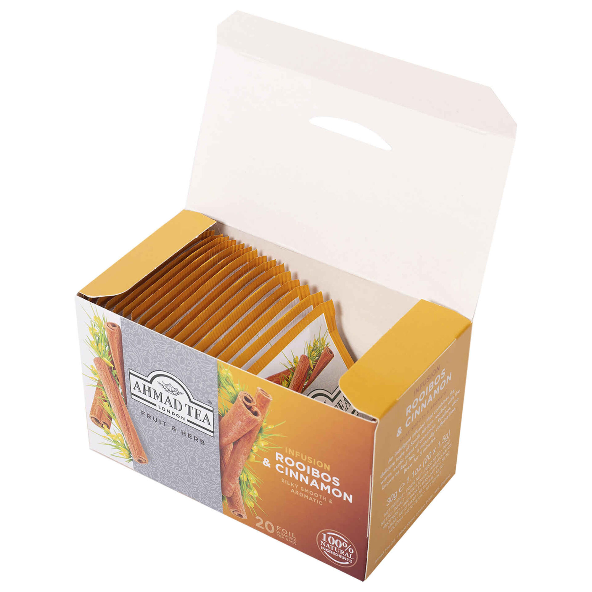 Infus&atilde;o Rooibos e Canela Saquetas Ahmad