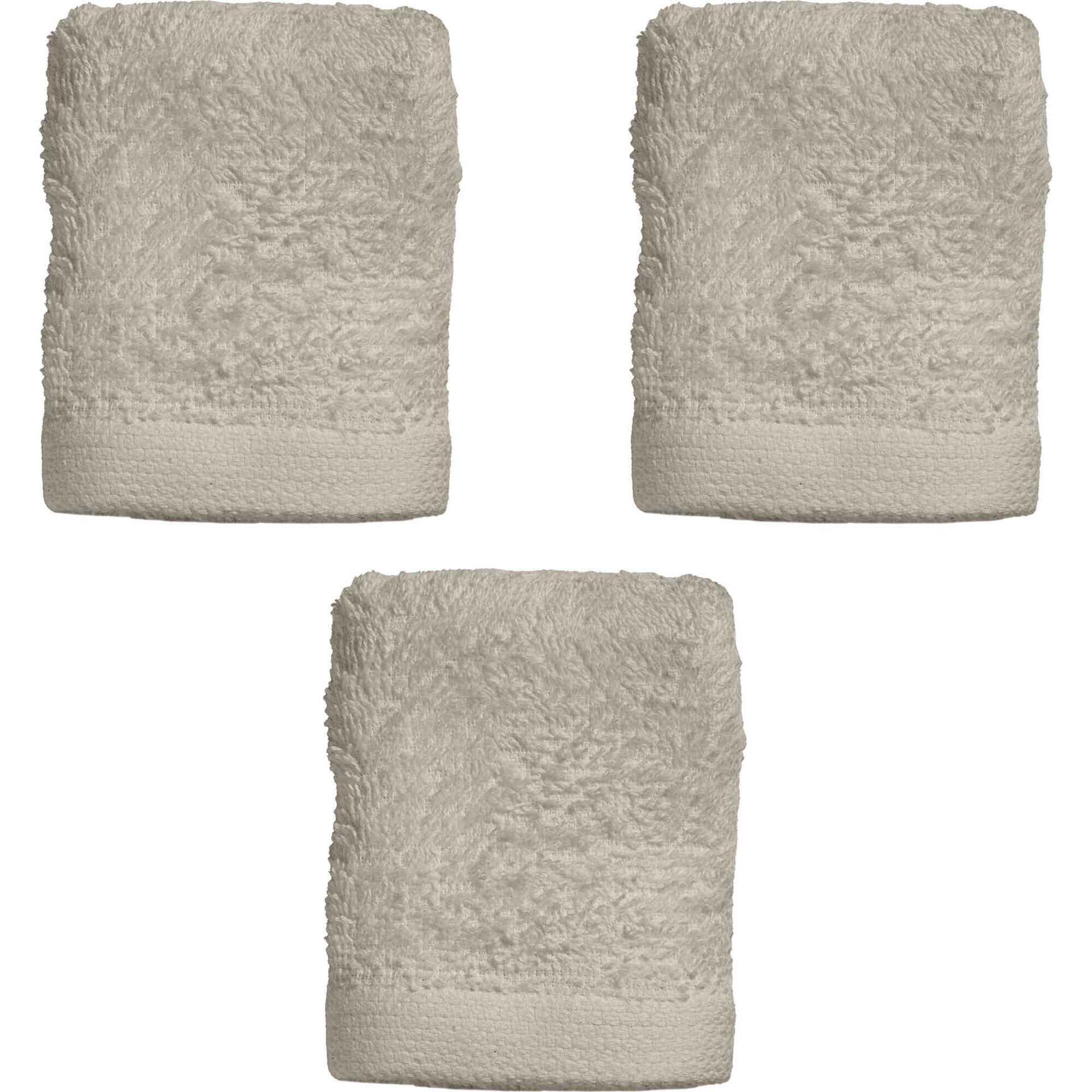 Conjunto de 3 Toalhas Suave 30x30cm Bege