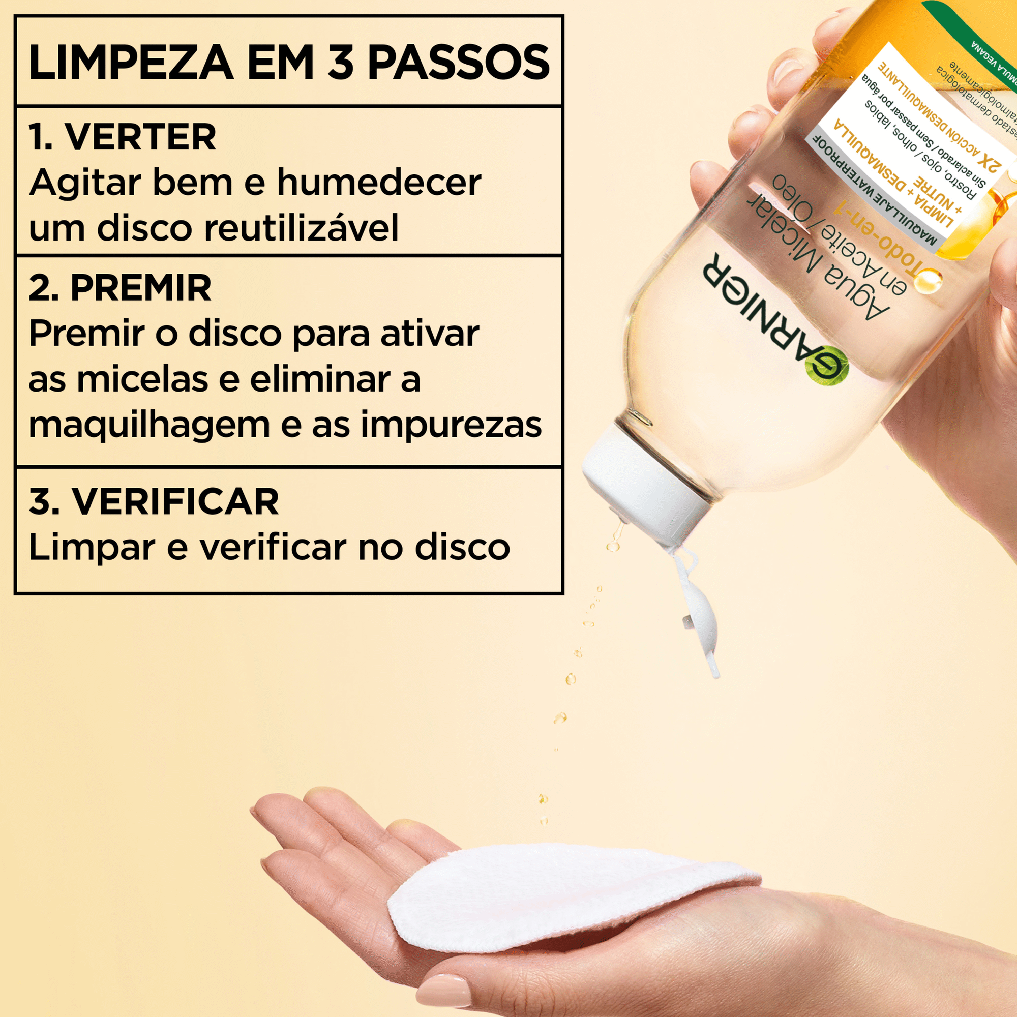 &Aacute;gua Micelar em &Oacute;leo Garnier Skin Active
