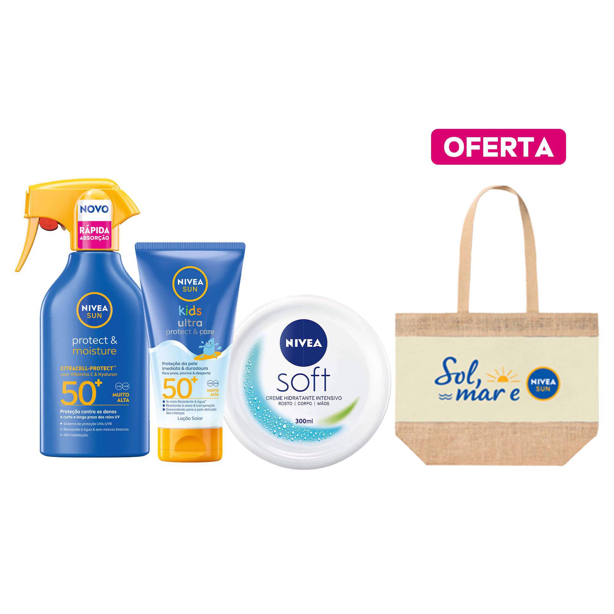Conjunto Proteção Solar Rotina Protege e Hidrata + Oferta Saco de Praia Conjunto Proteção Solar Rotina Protege e Hidrata + Oferta Saco de Praia