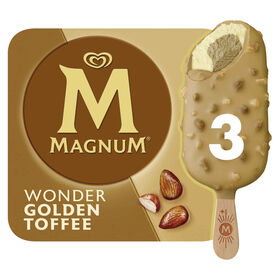 Gelado Wonder Toffee, Chocolate e Am&ecirc;ndoas Caramelizadas Magnum