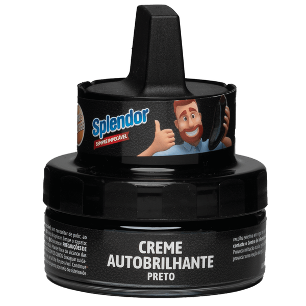 Creme com Esponja Autobrilhante Preto Splendor