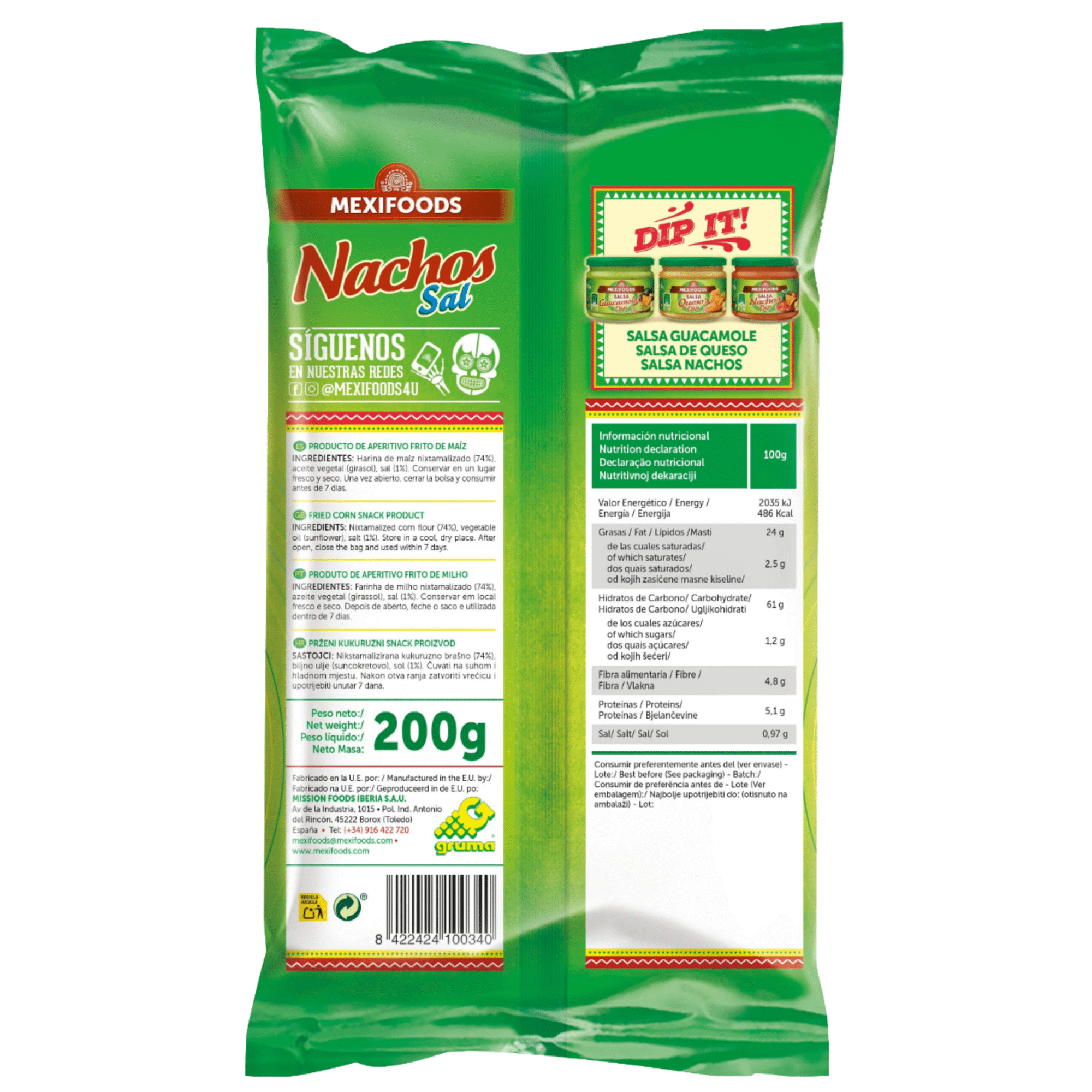 Snacks Tortilha Nachos com Sal Mexifoods
