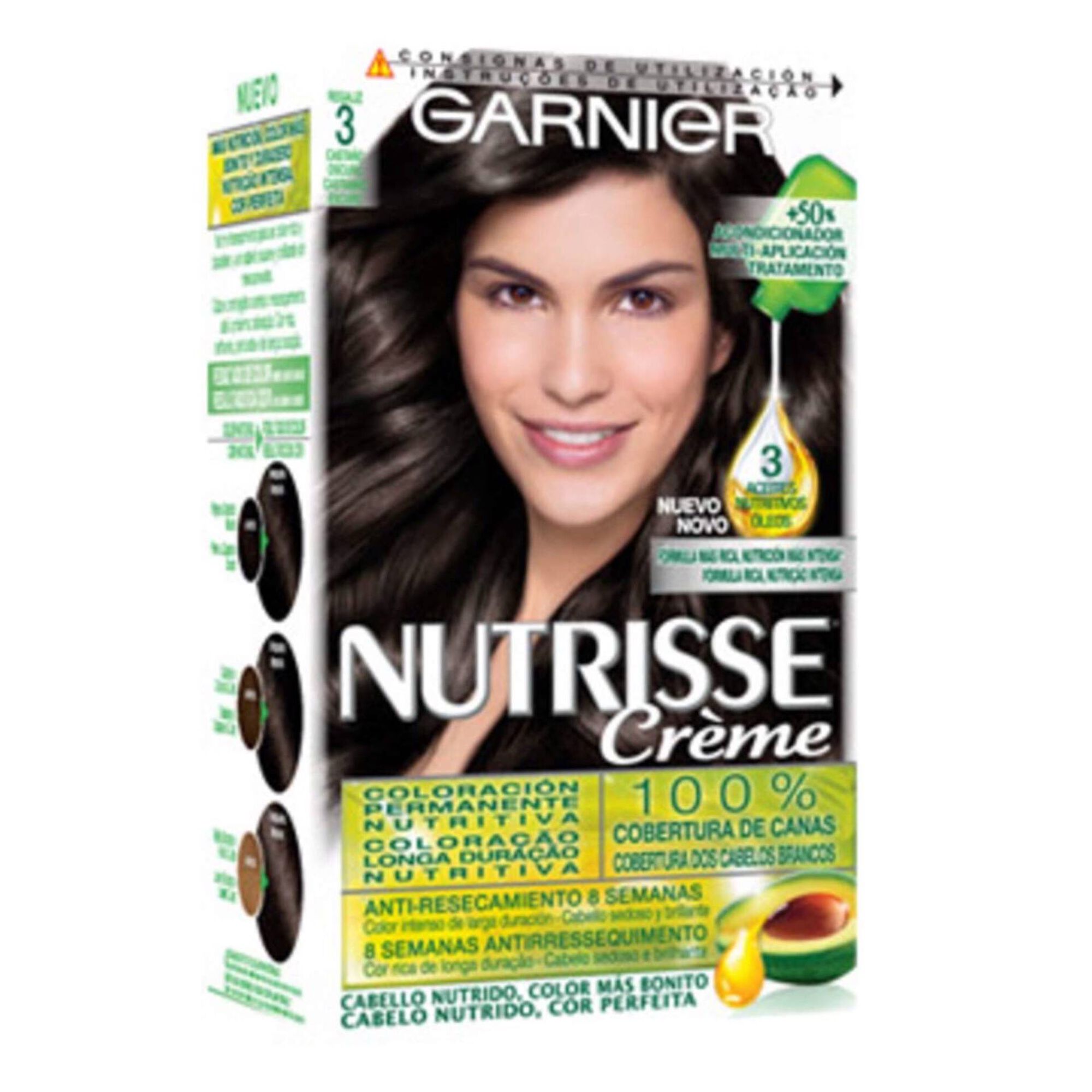 Coloração Permanente Nutrisse Creme Castanho Escuro 3