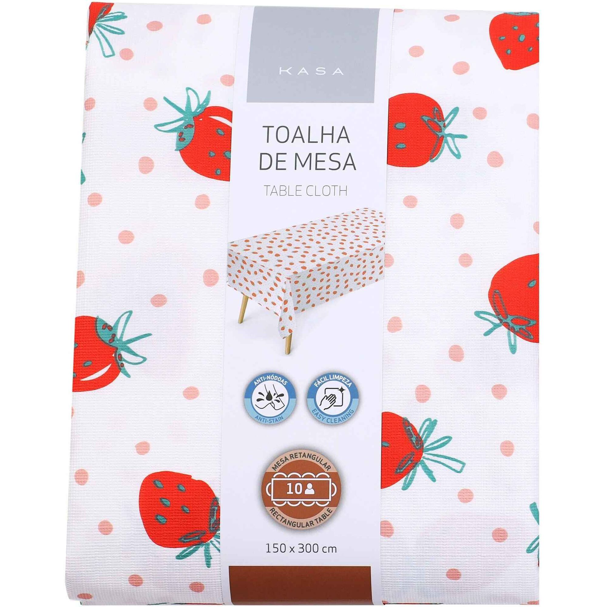Toalha Mesa PVC Peva Morangos Kasa