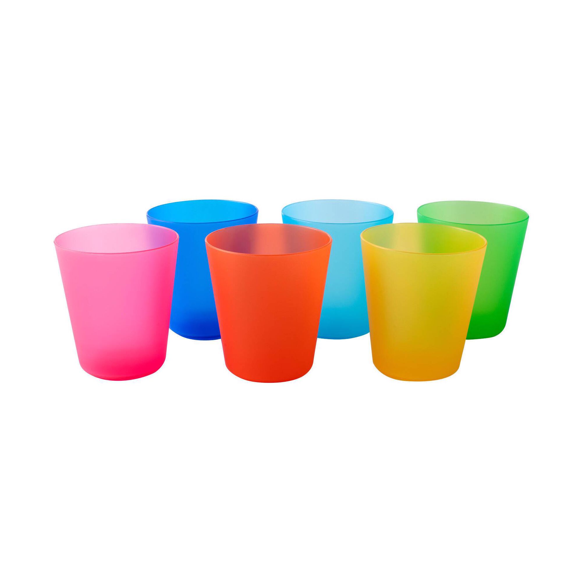 Copos Água Plástico Coloridos - 6 un - Kasa