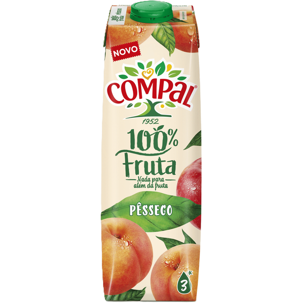 Sumo 100% Pêssego Compal 100% Fruta
