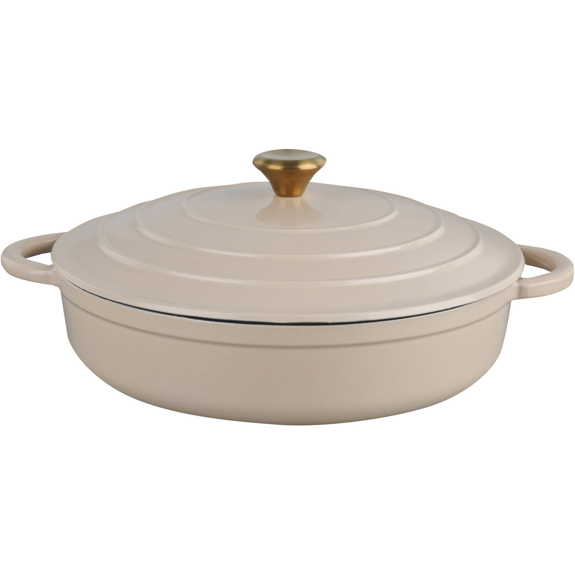 Ca&ccedil;arola Baixa Ferro Fundido 3,3L Creme Kasa