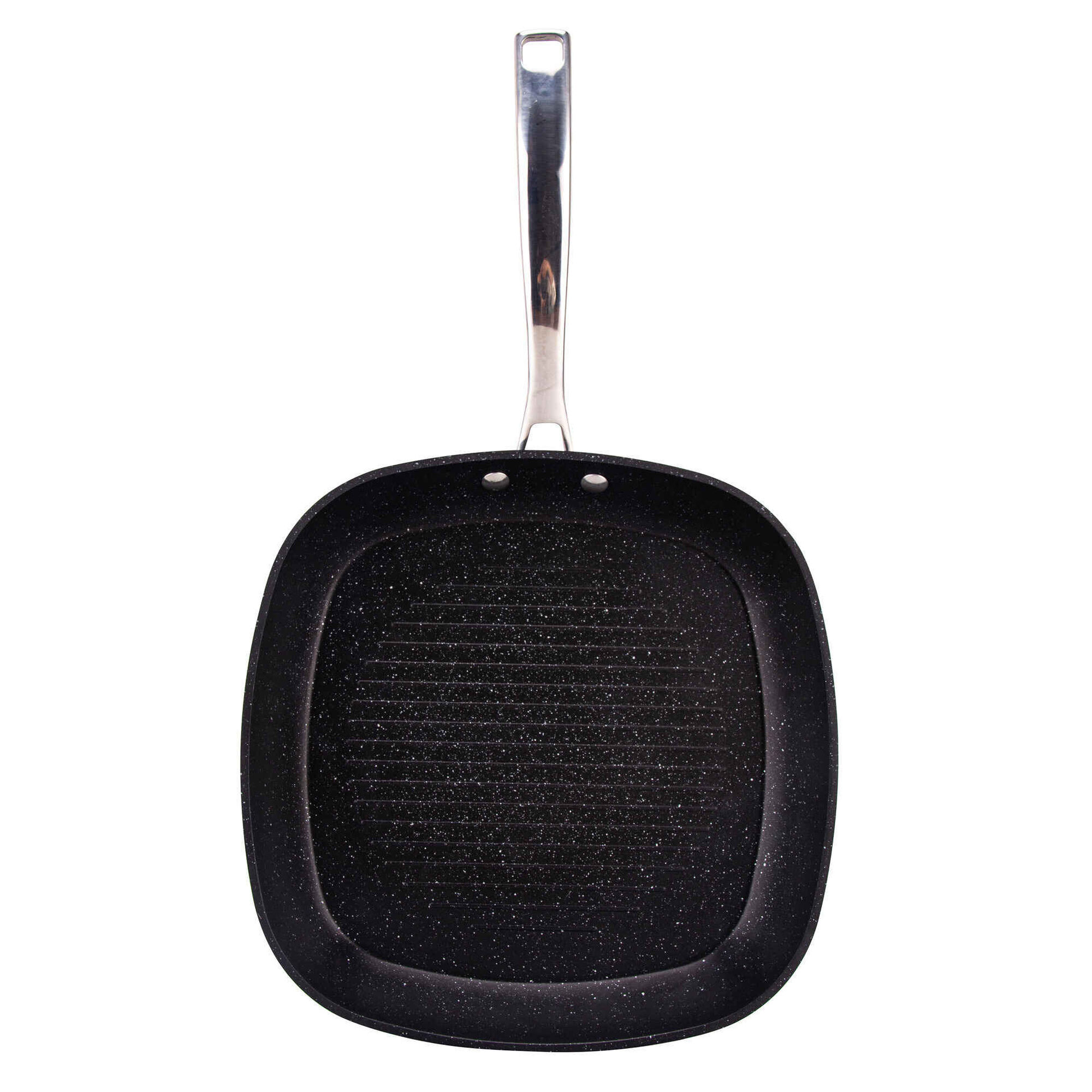 Grelhador Antiaderente Alumínio 28x28cm Platina Indução Total Grelhador Antiaderente Alumínio 28x28cm Platina Indução Total