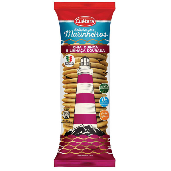 Bolachas dos Marinheiros Chia, Quinoa e Linhaça Dourada Cuétara