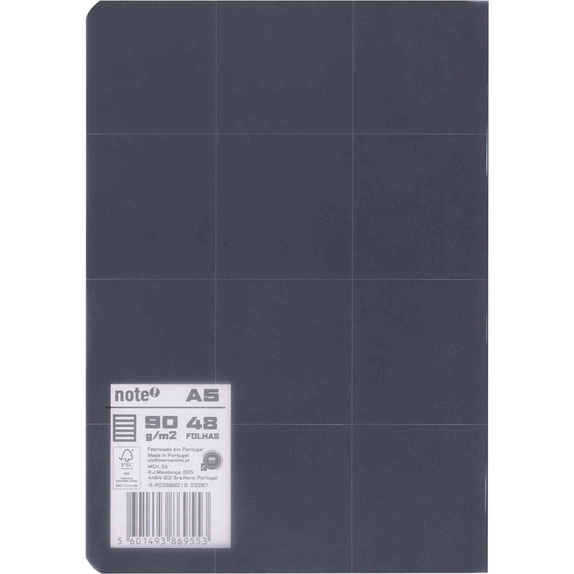 Caderno Note! Agrafado Flex&iacute;vel A5 Pautado Preto Pure para App Leccit