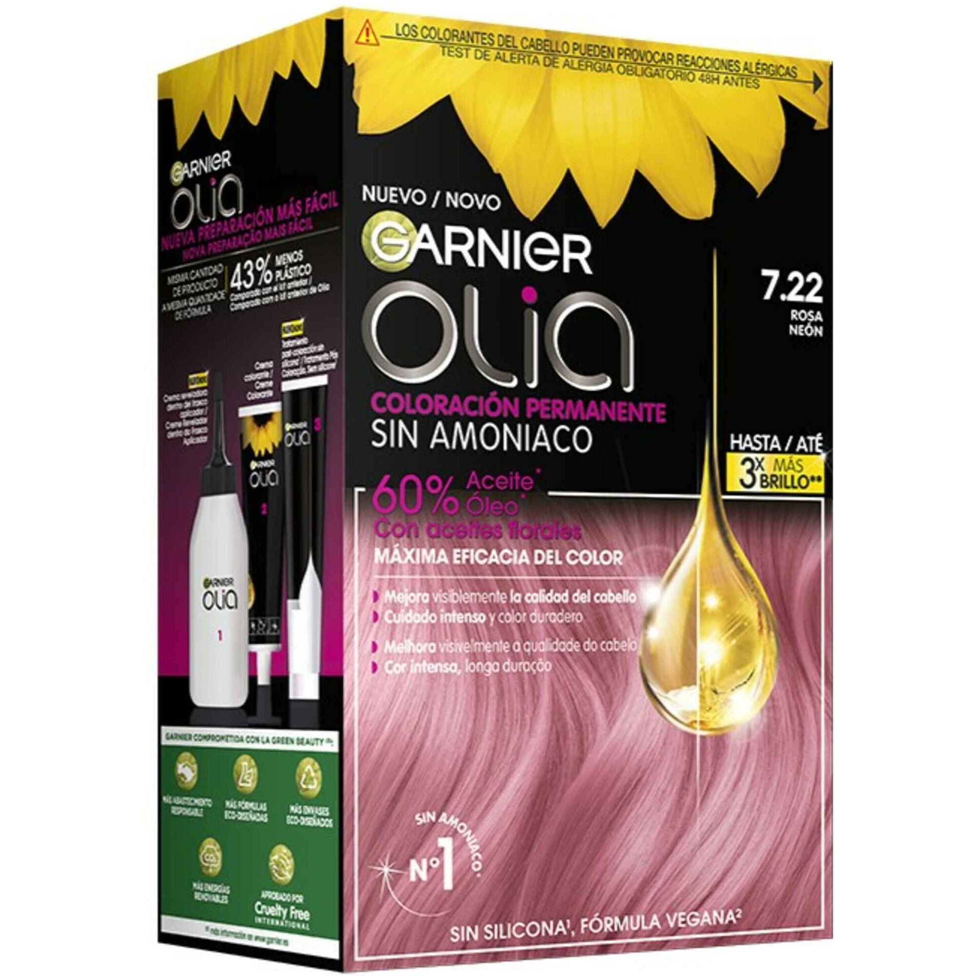 Coloração Permanente Olia Bold Rosa Néon 7.22 Coloração Permanente Olia Bold Rosa Néon 7.22