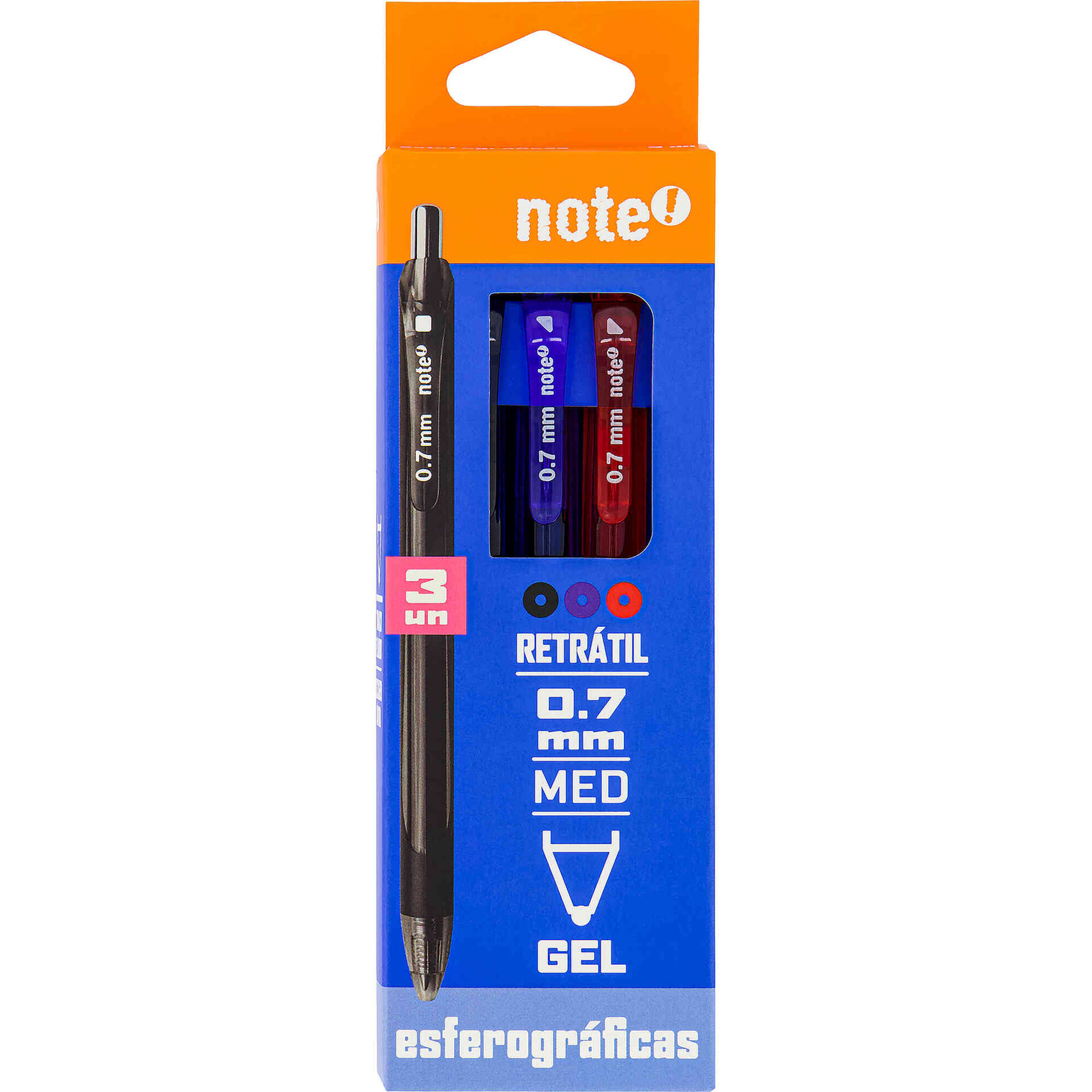 Conjunto 3 Esferogr&aacute;ficas de Gel Retr&aacute;teis Note!