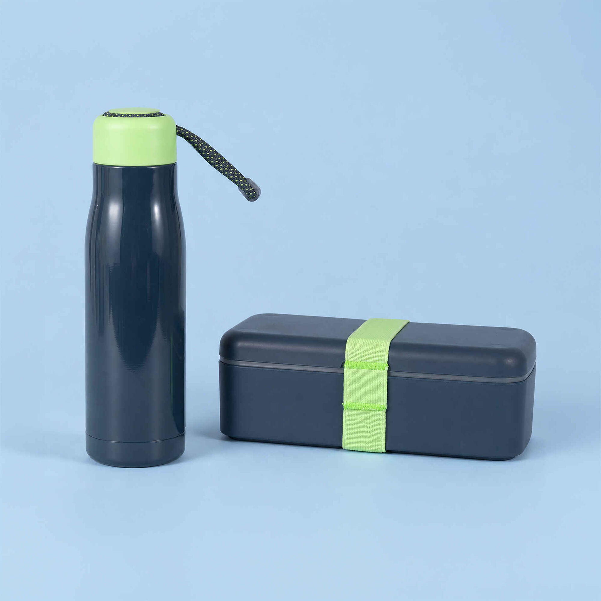Caixa para Lanche com Utens&iacute;lios Azul Note!
