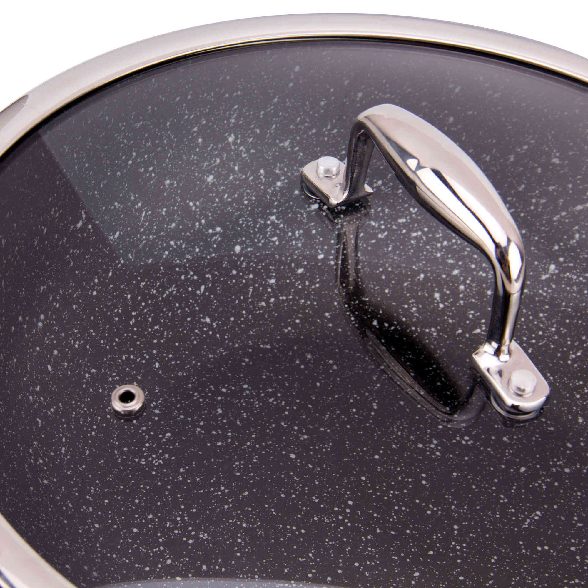 Wok com Tampa Antiaderente Alumínio 30cm Platina Indução Total Wok com Tampa Antiaderente Alumínio 30cm Platina Indução Total
