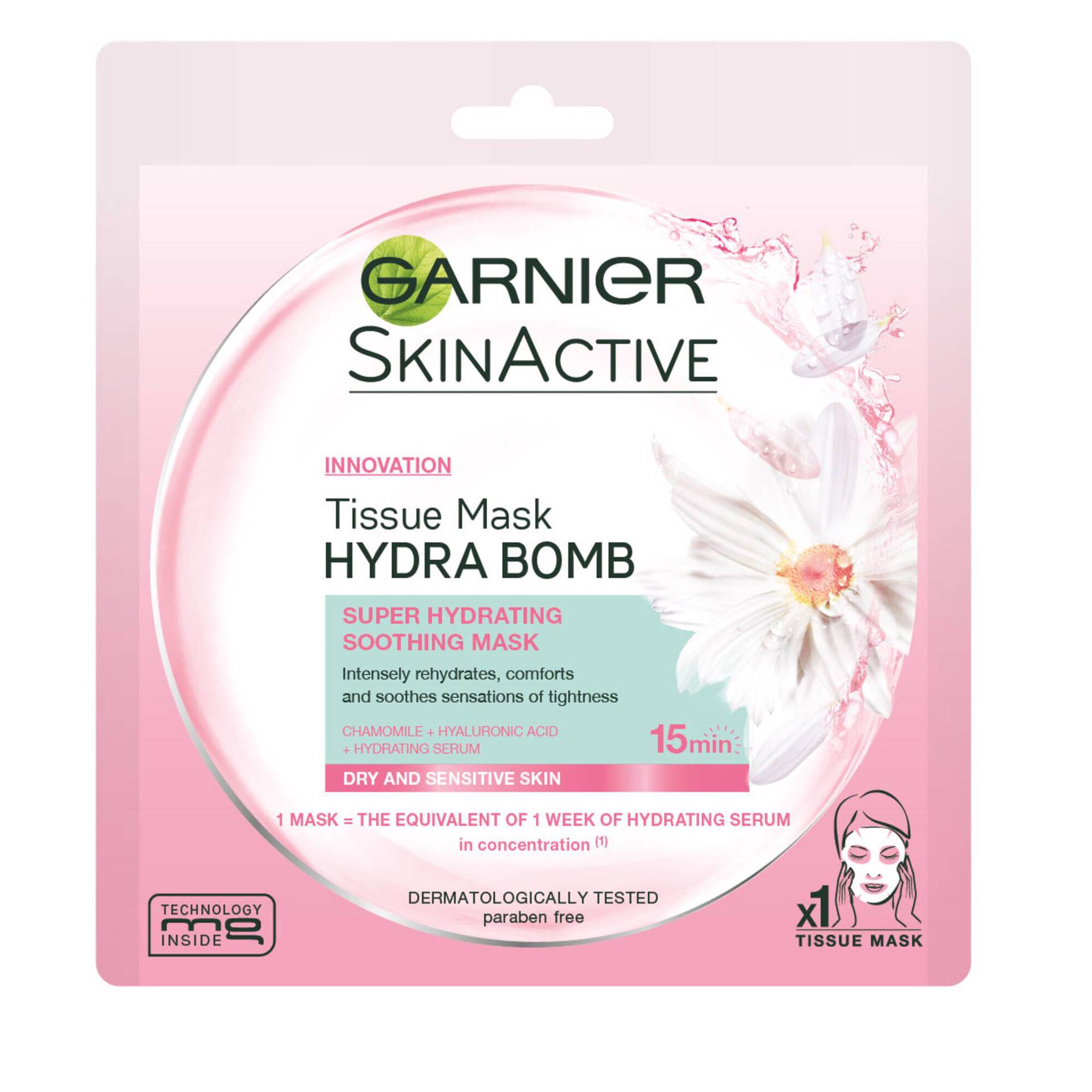 Máscara Facial de Tecido Skin Active Apaziguante