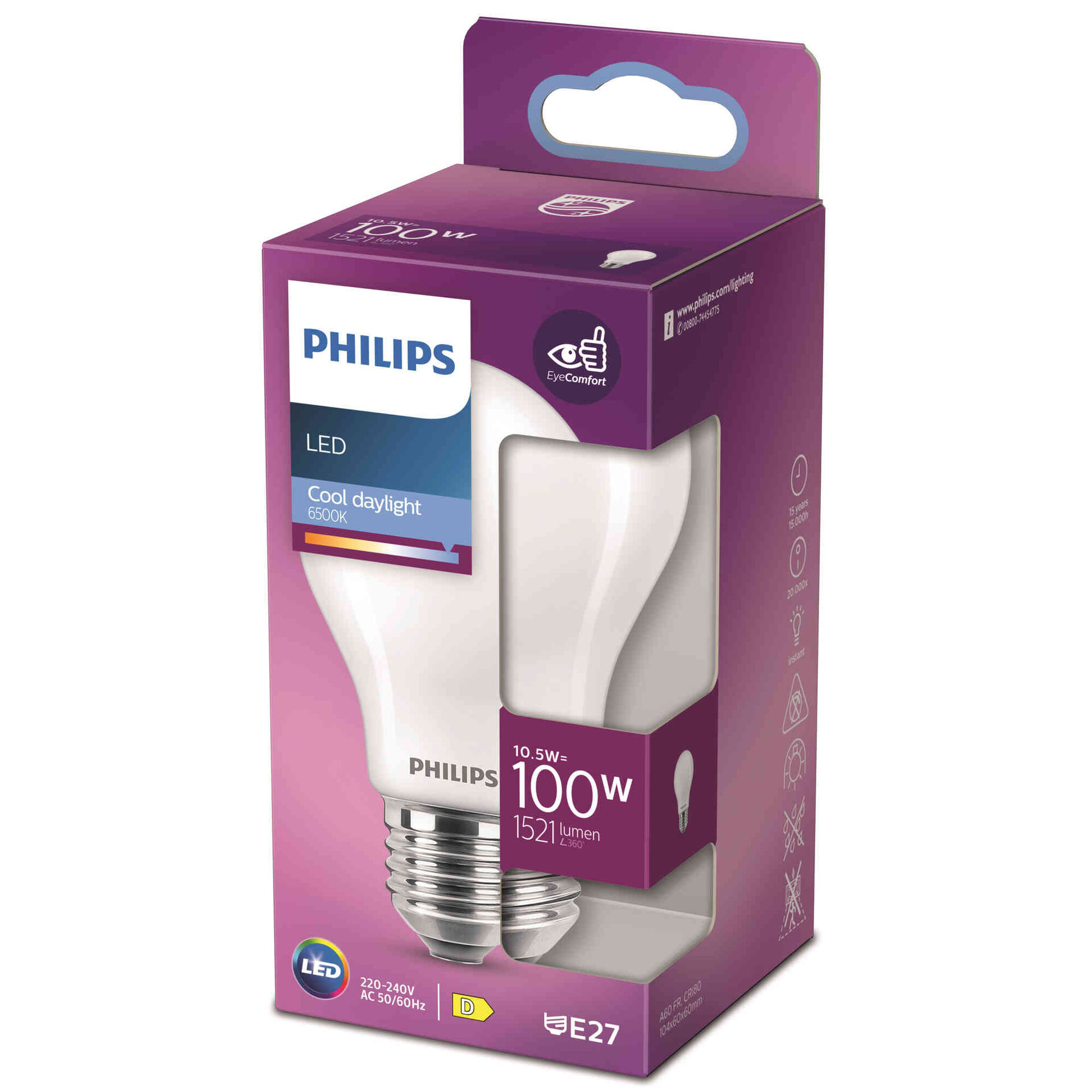 L&acirc;mpada LED Standard E27 6500K 100W Philips
