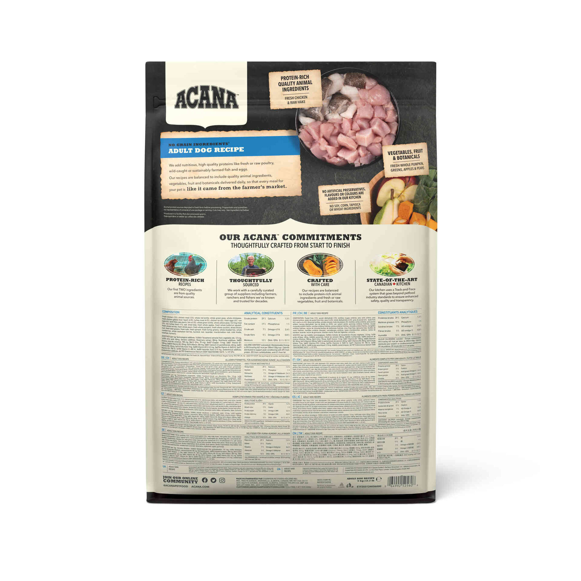 Ra&ccedil;&atilde;o para C&atilde;o Adulto Recipe Acana