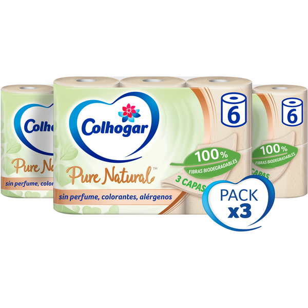 Papel Higiénico 3 Folhas Pure Natural Colhogar