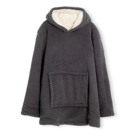 Hoodie Jacquard com Borreguito Cinza