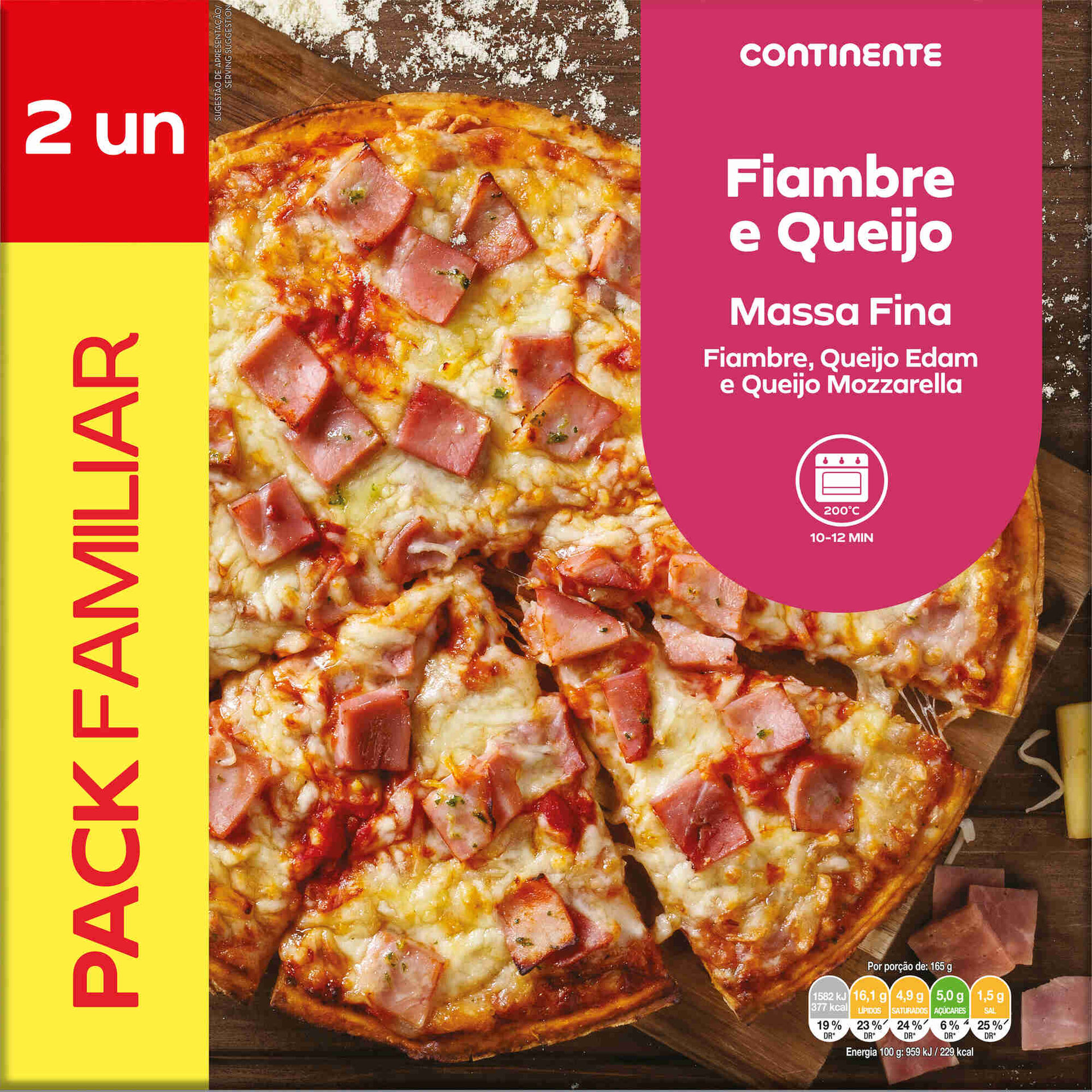Pizza de Fiambre e Queijo Massa Fina Pizza de Fiambre e Queijo Massa Fina