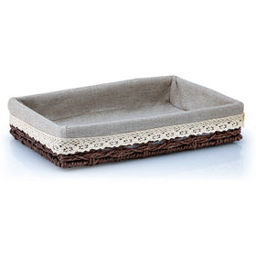 Cesto Baixo com Renda 32x22x6cm Kasa