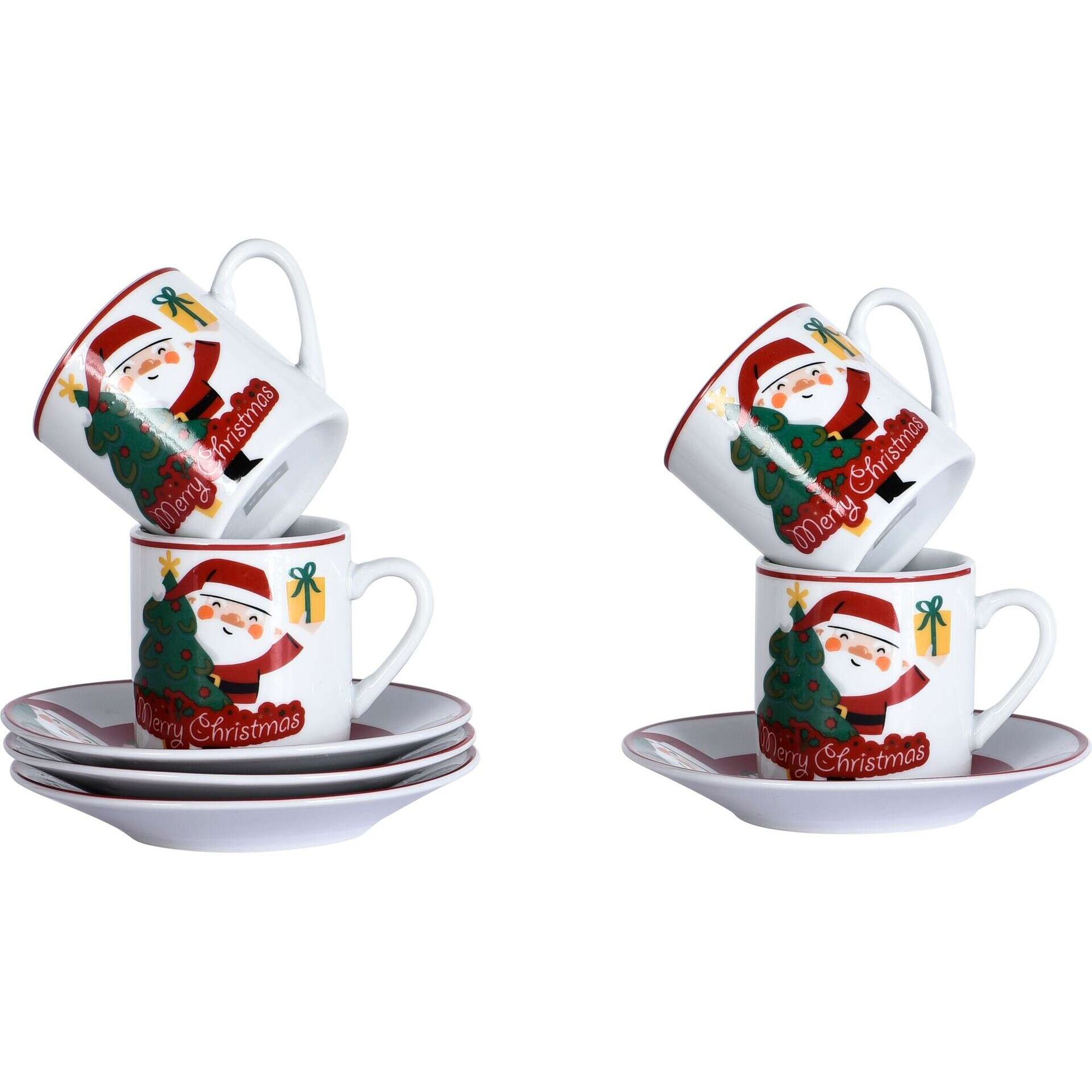 Serviço de Café Pai Natal com Árvore