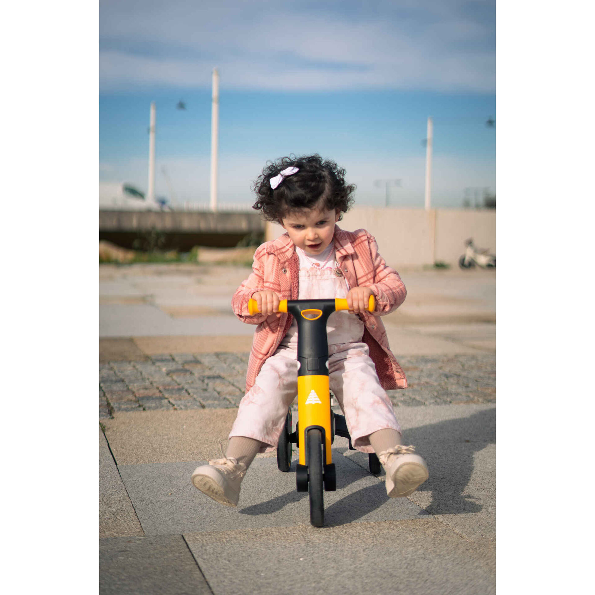 Triciclo Crian&ccedil;a 3 em 1 Preto e Amarelo Berg