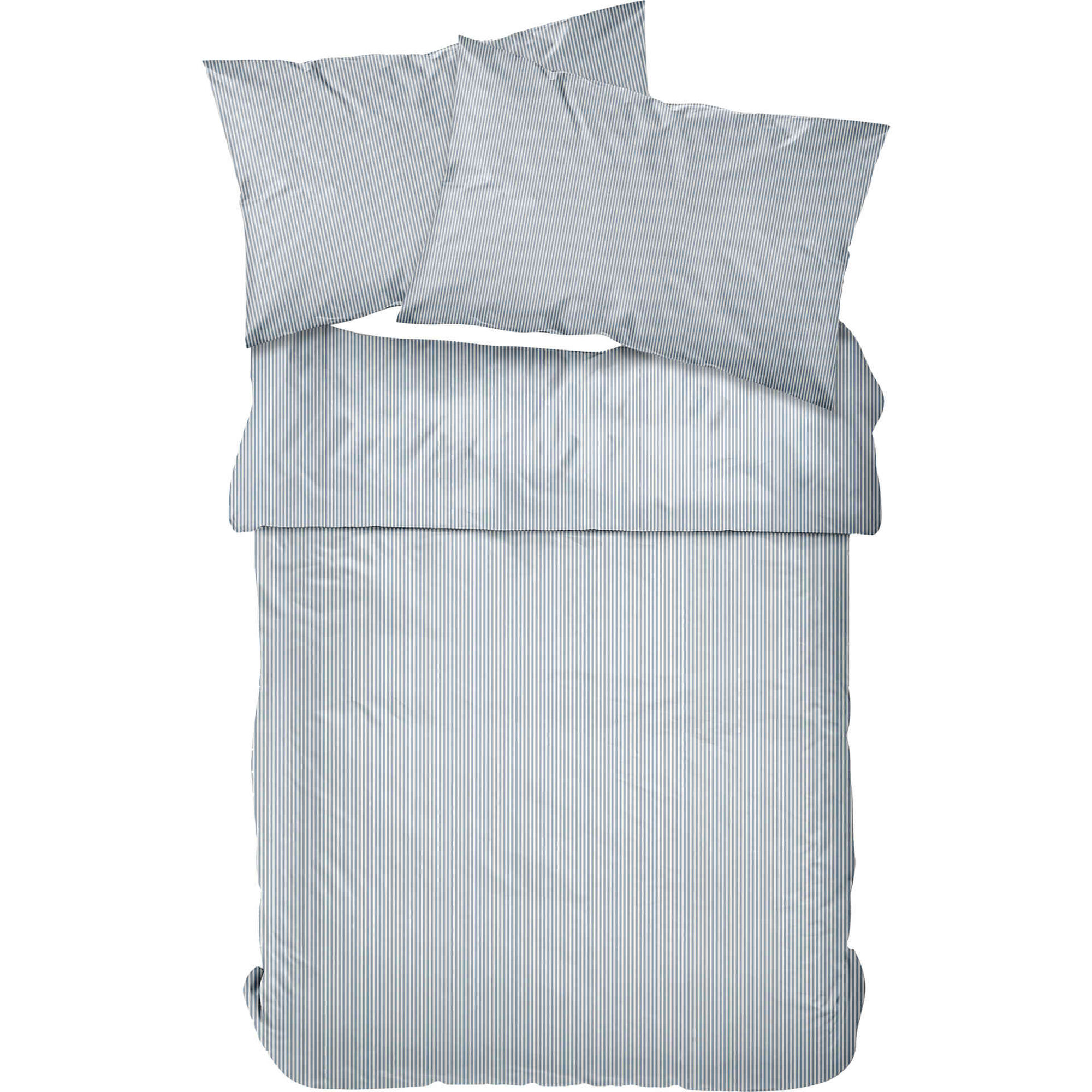 Conjunto Capa Edred&atilde;o Algod&atilde;o Risca Cinza