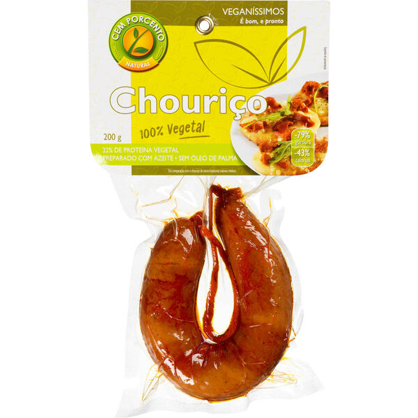 Chouriço Enchido 100% Vegetal Cem Porcento