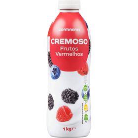 Iogurte L&iacute;quido Cremoso Frutos Vermelhos Continente