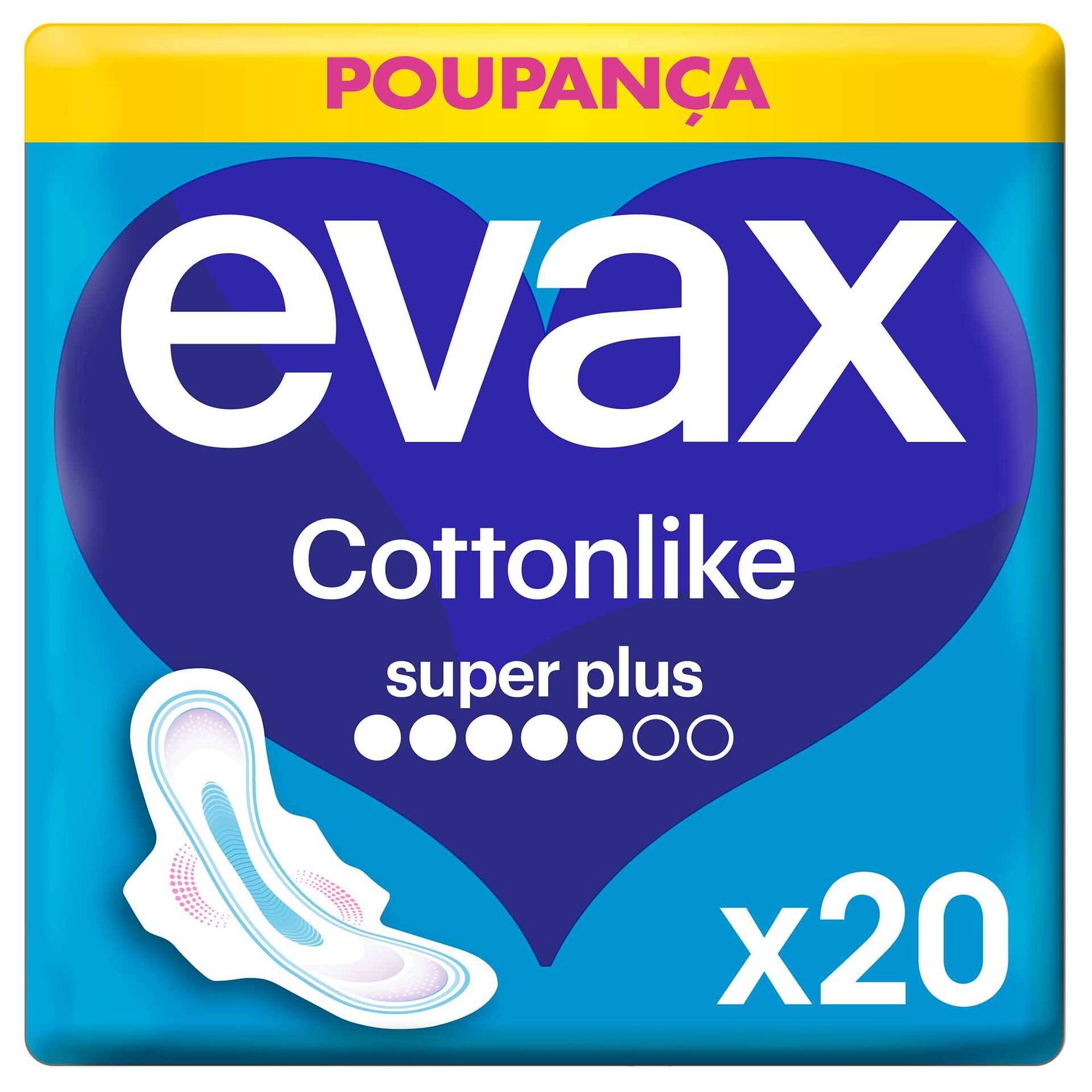 Pensos Higiénicos Cottonlike Super Plus com Abas