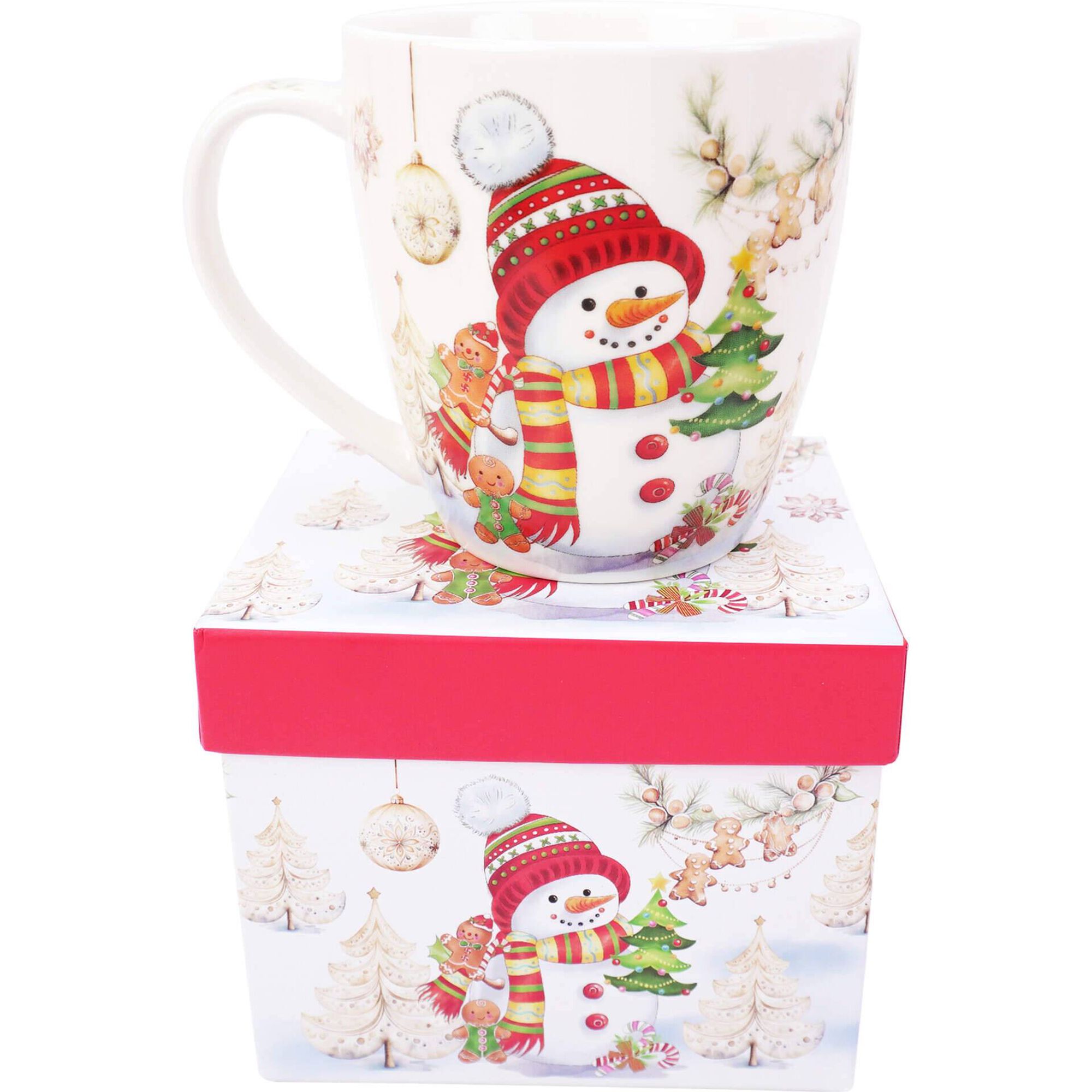 Caneca Boneco Neve em Caixa Quadrada