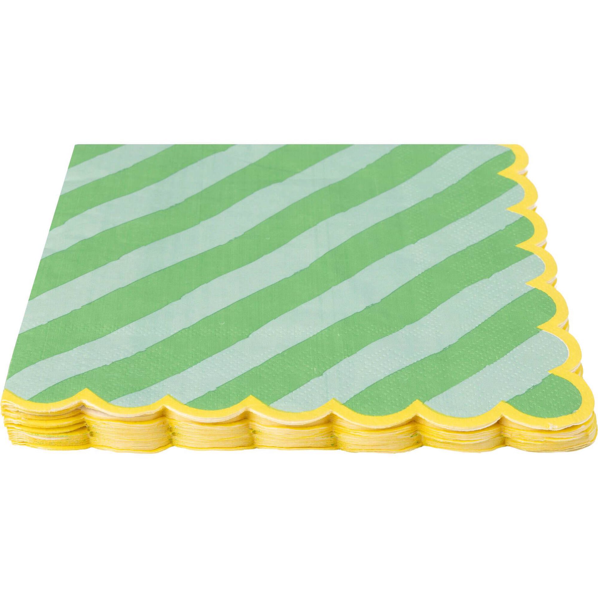 Conjunto 16 Guardanapos Riscas Verdes Kasa