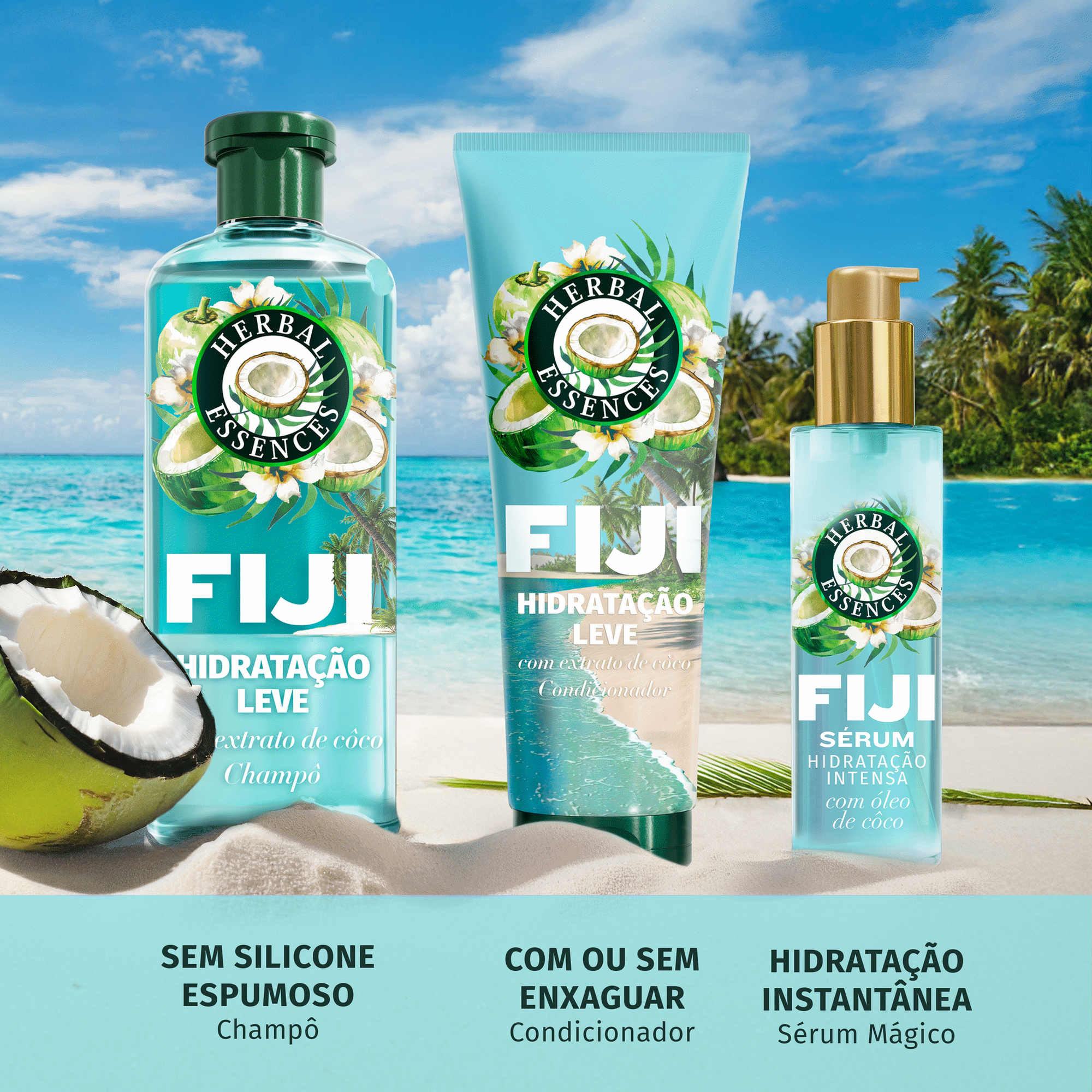 Condicionador Hidrata&ccedil;&atilde;o Leve Fiji Coco Herbal Essences