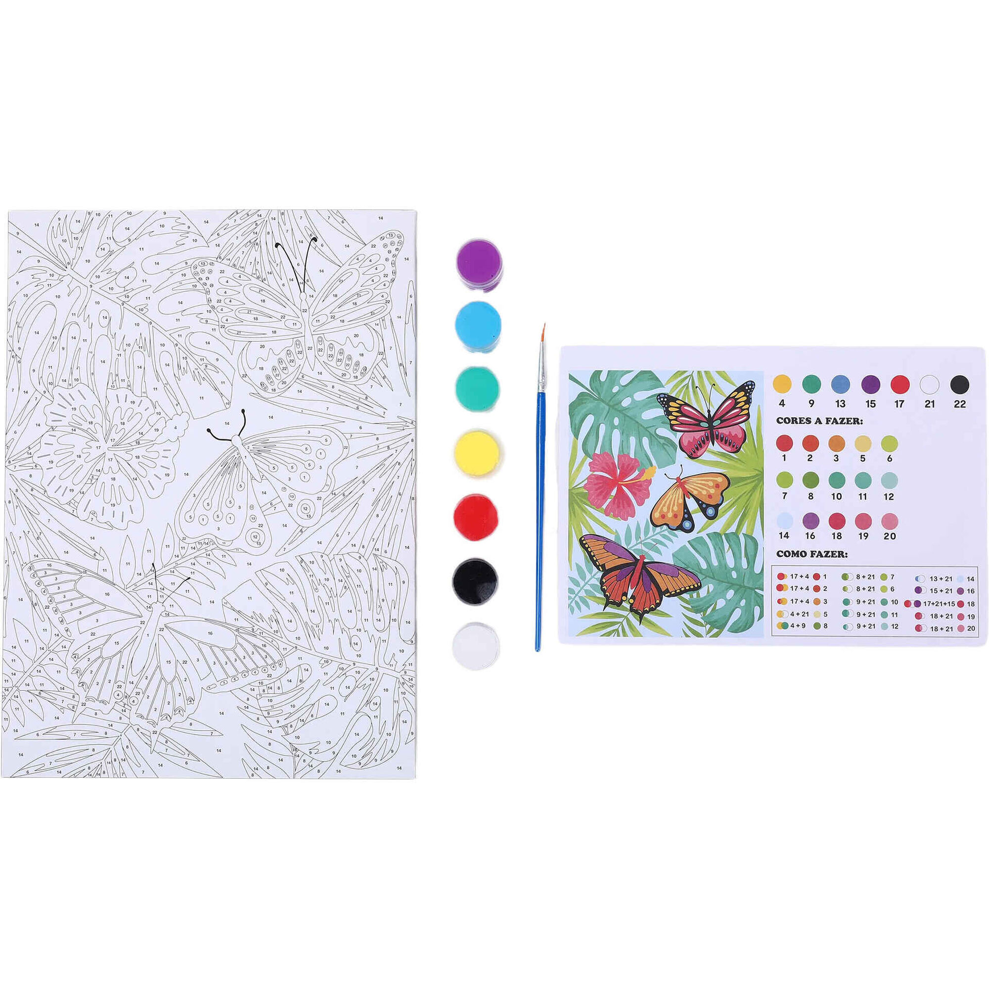 Kit de  por N&uacute;meros com Aguarelas (v&aacute;rios modelos) Pintura