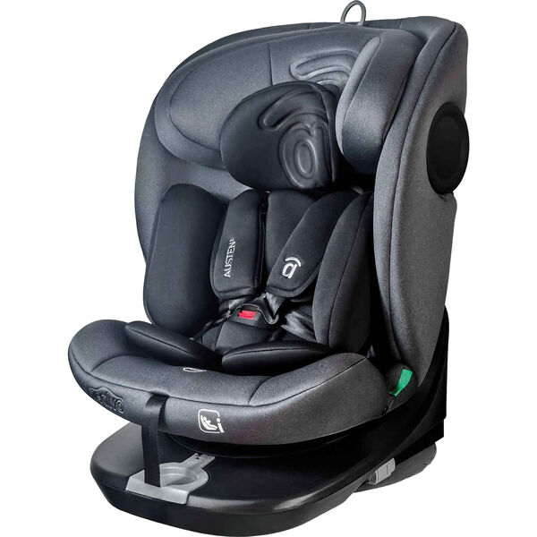 Cadeira Auto I-Size 40-150cm Isofix Rotativa Cinza Austen Asalvo