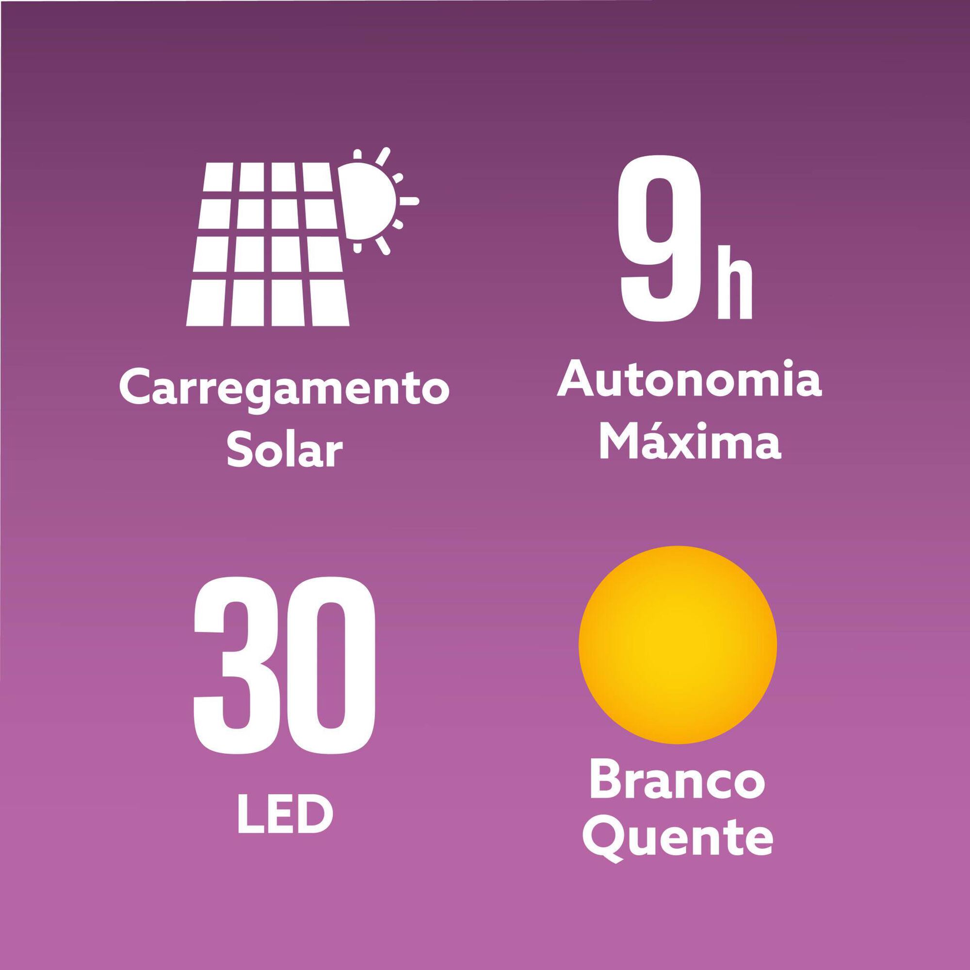 Pilar LED Solar Preto Boost