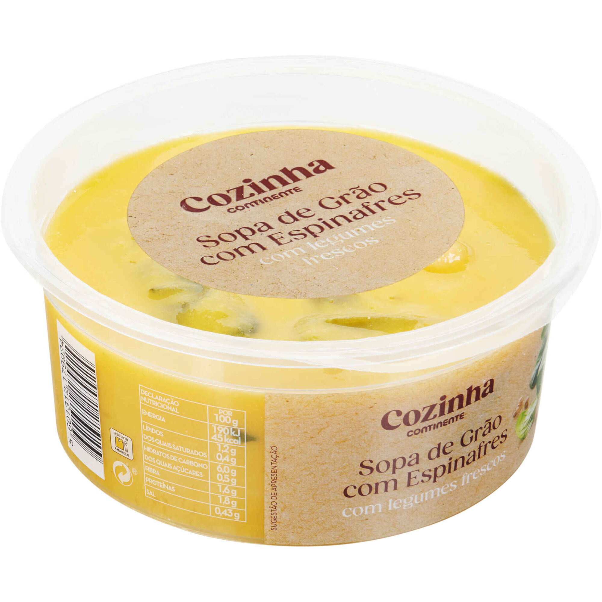 Sopa de Grão com Espinafres