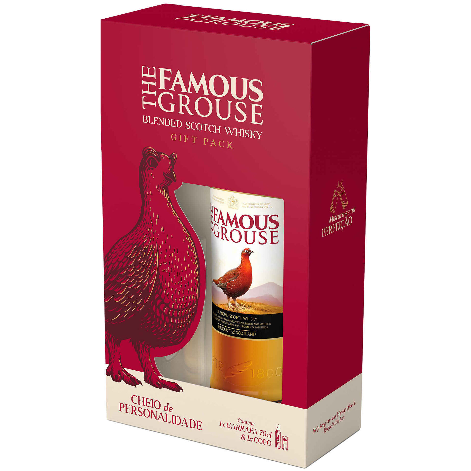 Whisky Scotch The Famous Grouse com copo