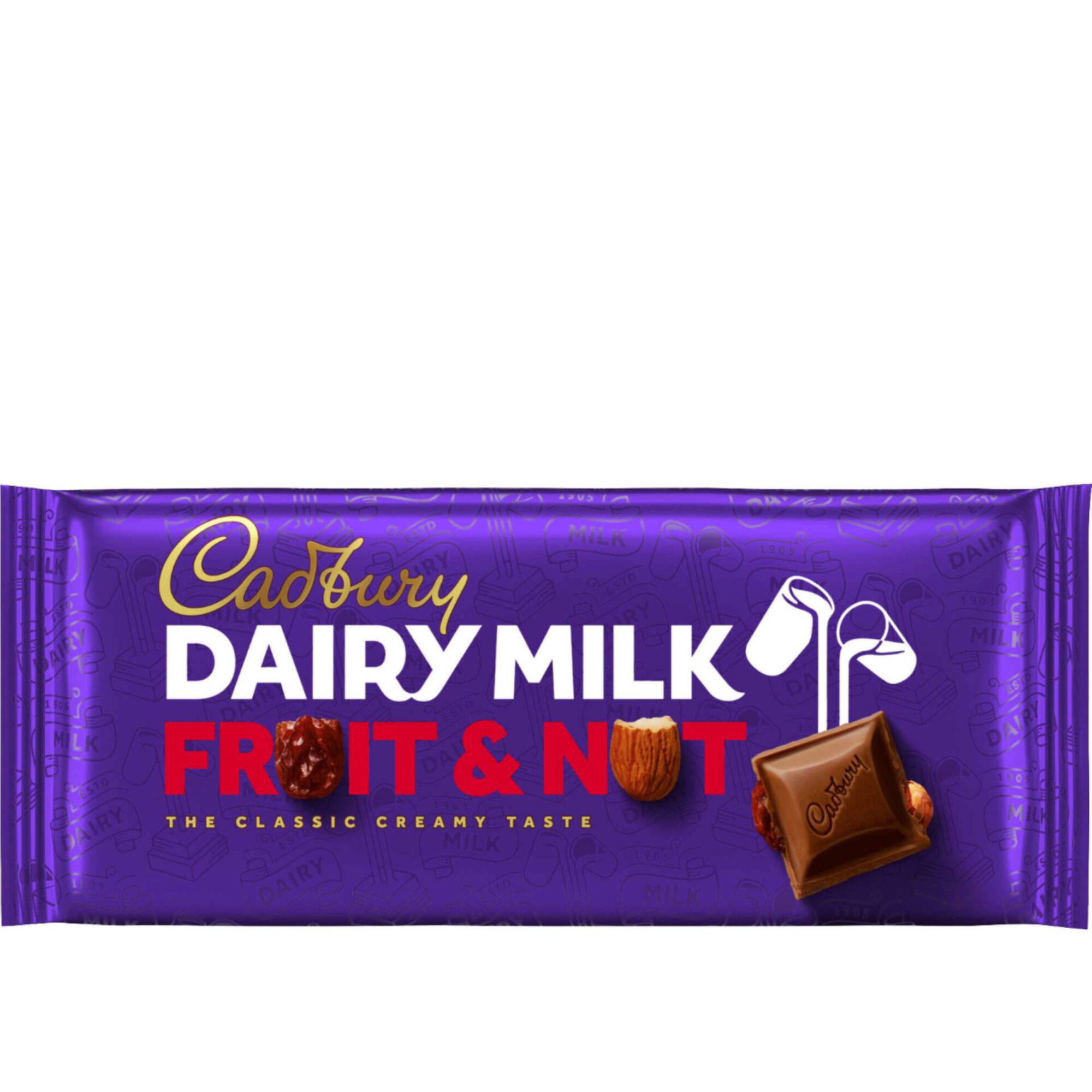 Tablete de Chocolate de Leite com Frutos Secos e Passas Dairy Milk Cadbury