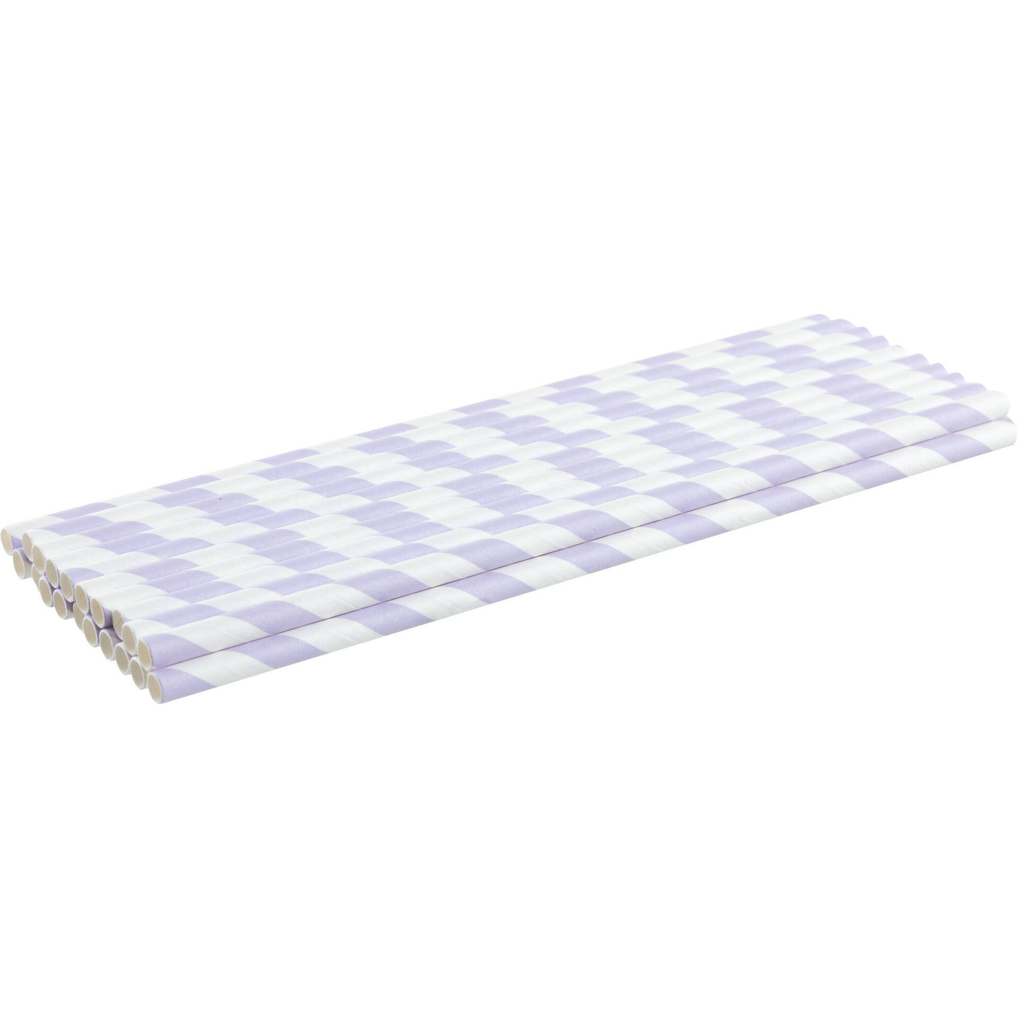 Conjunto 20 Palhinhas Papel Riscas Lilás