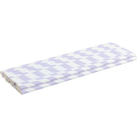 Conjunto 20 Palhinhas Papel Riscas Lil&aacute;s Kasa