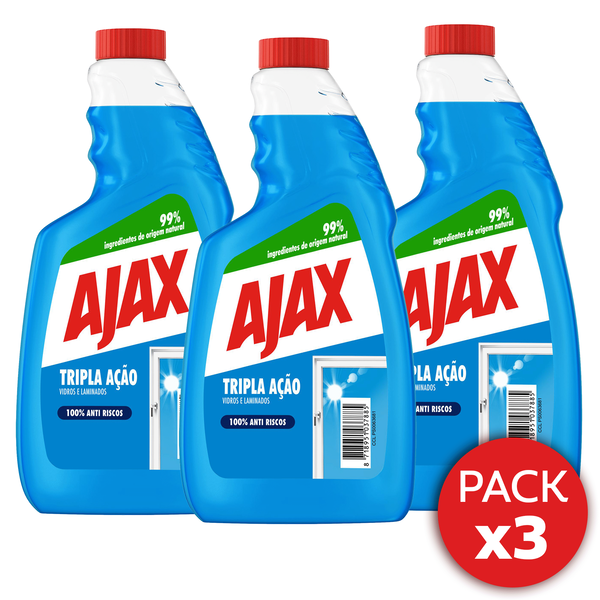 Limpa Vidros Recarga Tripla Ação Ajax
