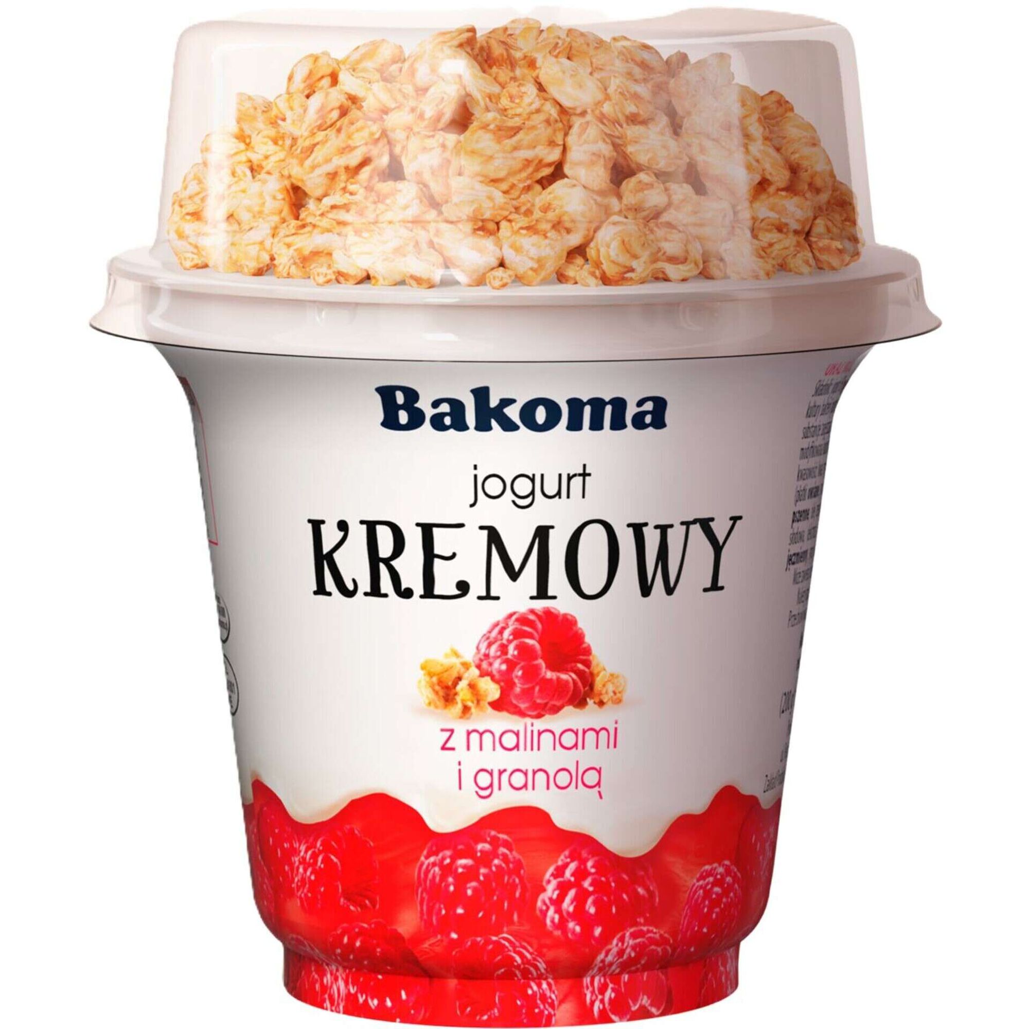 Iogurte Peda&ccedil;os Kremowy Duo Framboesa e Granola Bakoma