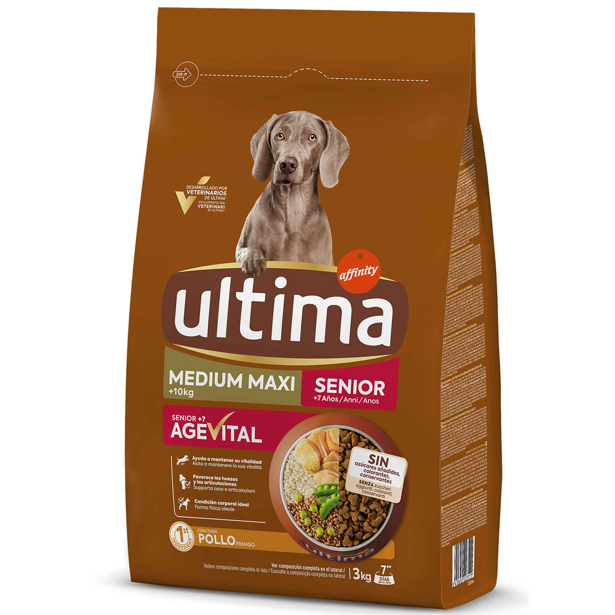 Ração para Cão Sénior Médio e Maxi Frango e Arroz