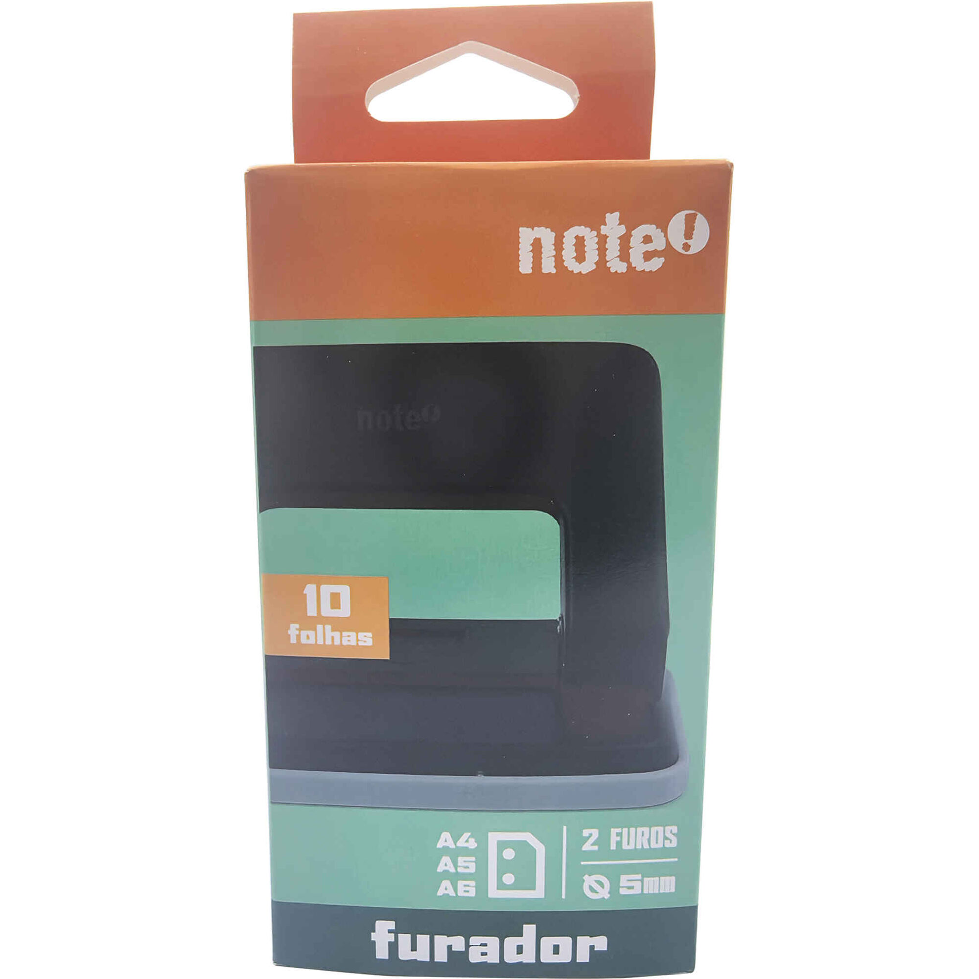 Furador 2 Furos 10 Folhas Preto Note!