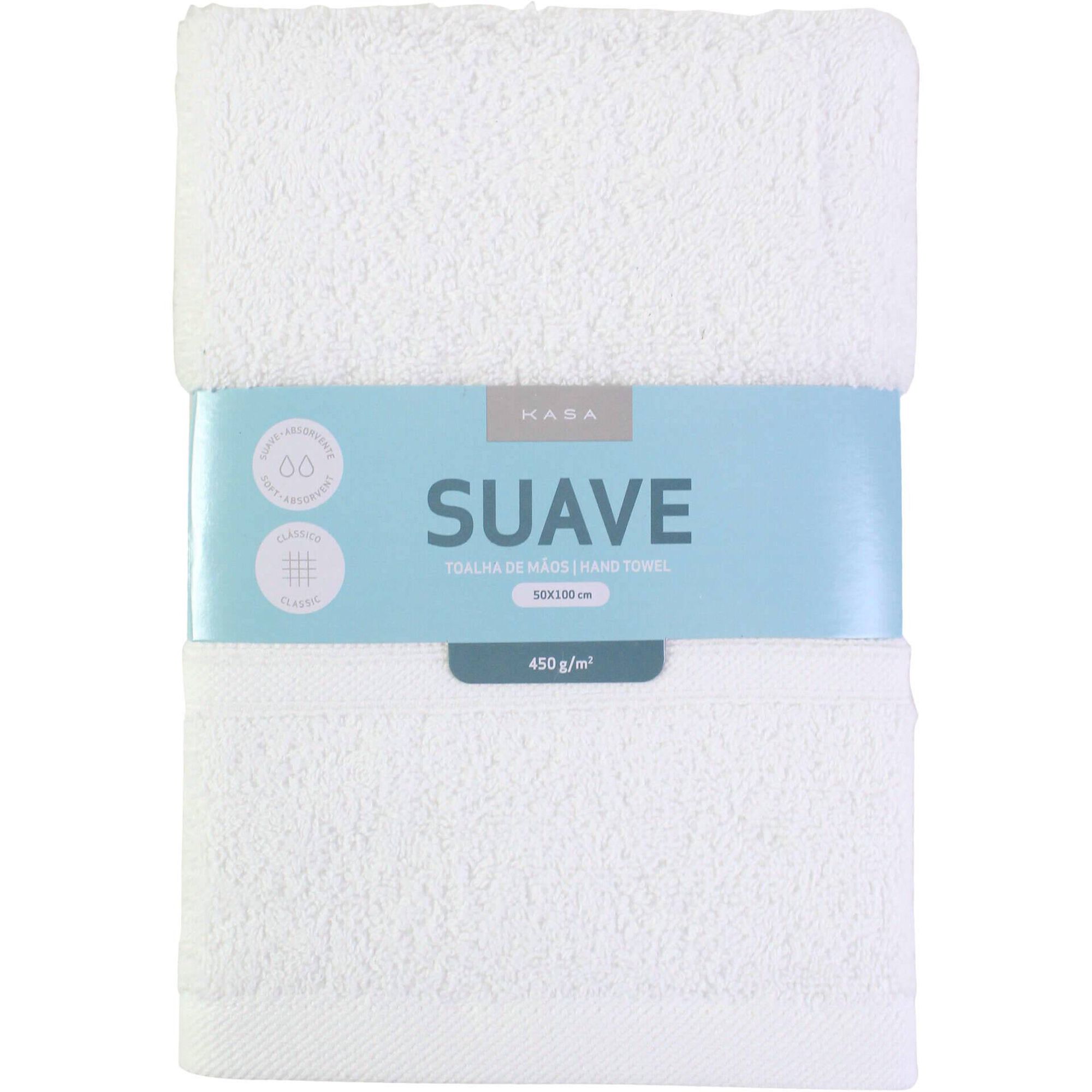 Toalha M&atilde;os Suave Branco Kasa
