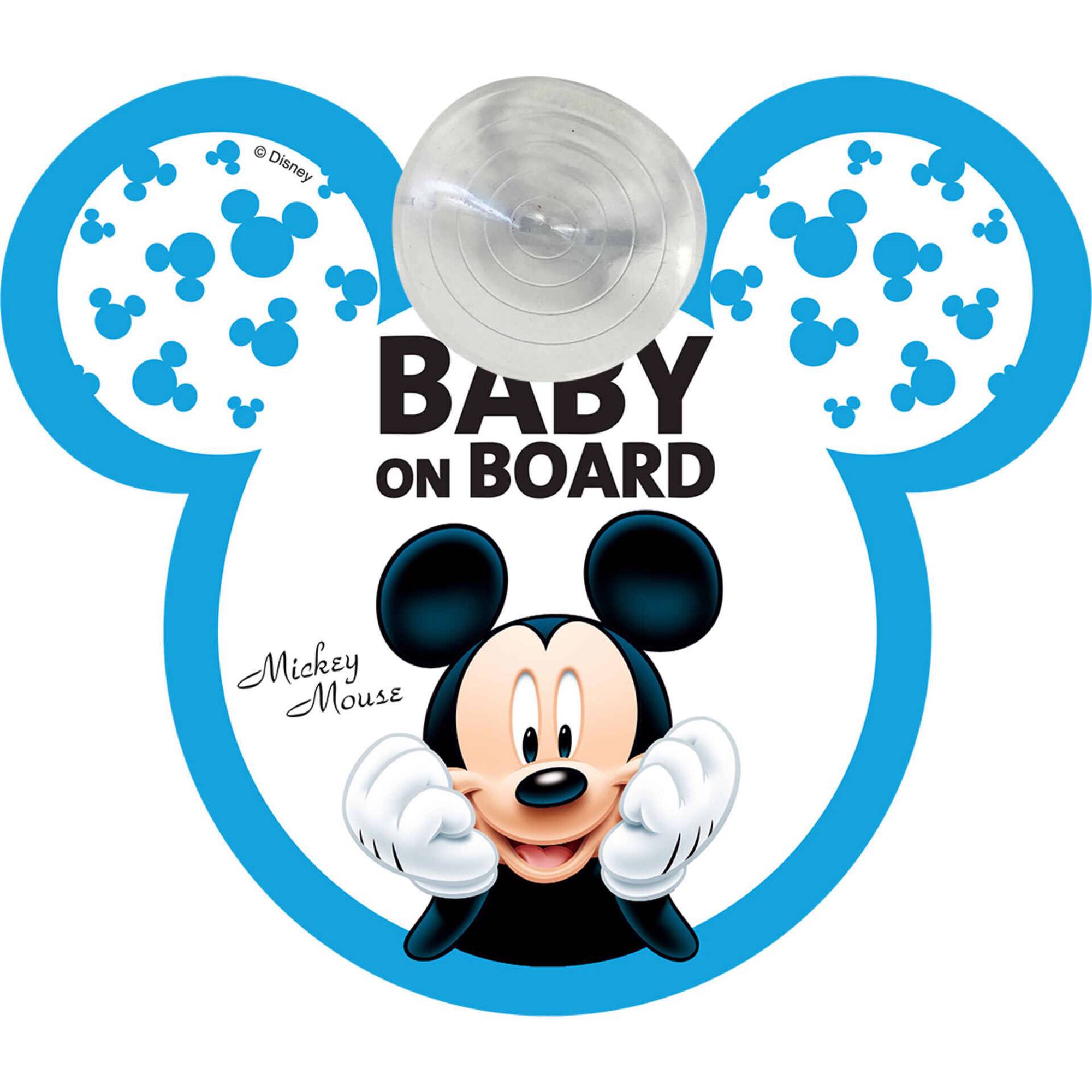 Sinal Baby on Board com Ventosa para Janela Auto Mickey