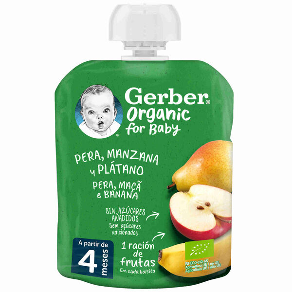 Saqueta de Fruta Pera, Maçã e Banana +4M Gerber